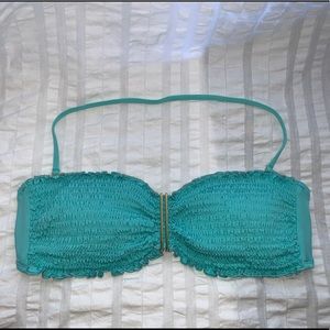 New! Bar III turquoise bandeau bikini top